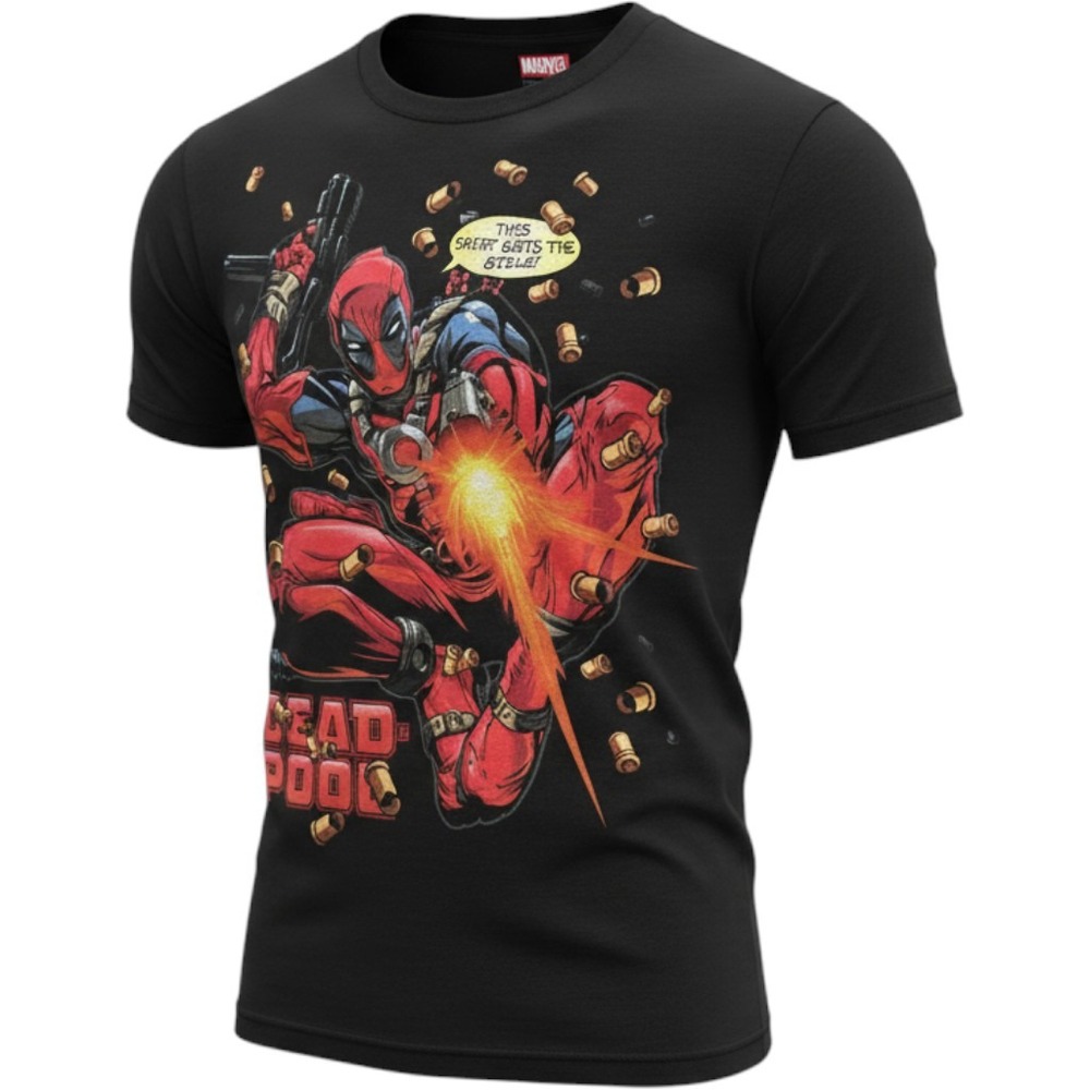 Marvel Mad Engine Deadpool Black Graphic T-Shirt This Shirt Gets The Girls Large